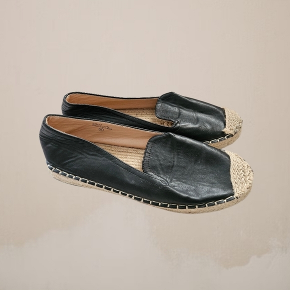 CHASE & CHLOE Sierra Black Espadrilles Slip On Loafers(AS IS) - Picture 1 of 6